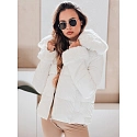 Kurtka damska pikowana krótka z futerkiem biała FashionStreet TY5070
