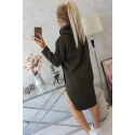 Dlhá tunika s kapucňou 18784 khaki - Kesi