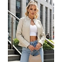 Kurtka skórzana damska szara FashionStreet TY5659