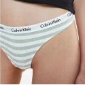 Dámske tangá D1617E 5XD biela/zelená - Calvin Klein