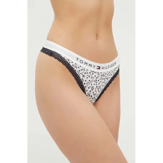 Dámske tangá UW0UW04809 02X biele s potlačou - Tommy Hilfiger