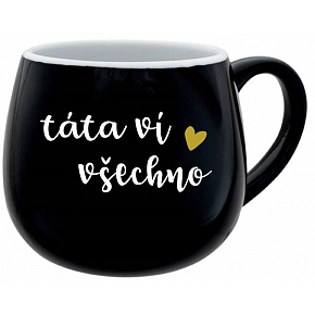 OTA VI VŠETKO - čierny keramický hrnček 300 ml