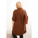 Dámska košeľové šaty hnedé - Kesi