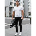 Spodnie jeansowe męskie slim fit czarne FashionStreet UX4482