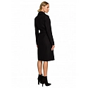 M708 Fleece coat with belt and pockets - black
