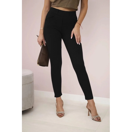 Bavlnené nohavice s mašľou čiernej - Kesi