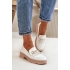 Dámské mokasíny W-16 Bílá s béžovou - DAY-VINE Shoes