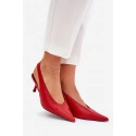 Dámske lodičky s otvorenou pätou SQC-221 Červená - GIVANA