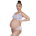Dámska podprsenka dojčiaca top Easy Bra MAMA basic biela s kvetmi - Mitex