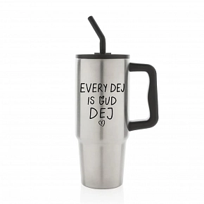 EVERY DEJ IS GUD DEJ - stříbrný cestovní termohrnek 900 ml  