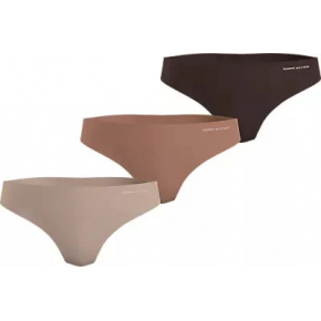 Dámske nohavičky 3Pack BRAZILIAN UW0UW03871 0R3 mix hnedé - Tommy Hilfiger