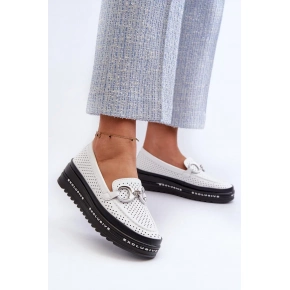 Dámské mokasíny LR750 / 197161 Bílá s černou - S.Barski
