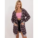 Dámsky kardigan AT SW 2340 A.00 tmavo fialový - WoolFashion