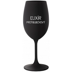 ELIXÍR PROTIBLBEČKOVÝ - čierny pohár na víno 350 ml
