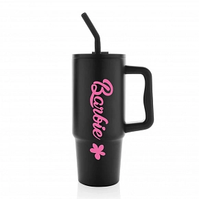 BARBIE - černý cestovní termohrnek 900 ml  