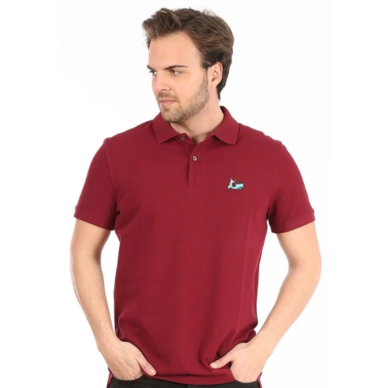 Pánske polo tričko JFTPOLO10 vínová - John Frank