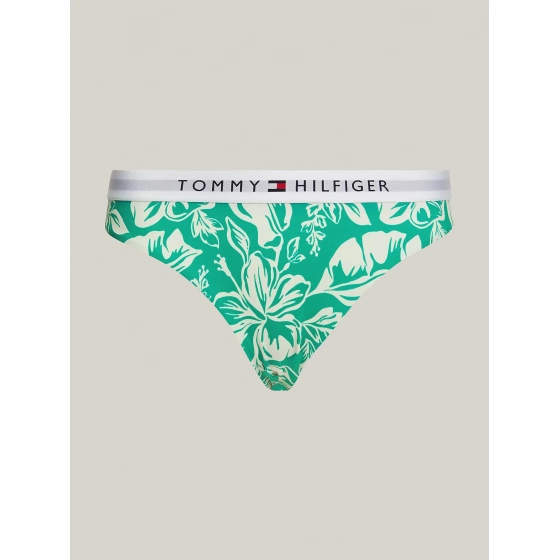 Dámske plavkové nohavičky UW0UW05366 0IE zelené so vzorom - Tommy Hilfiger