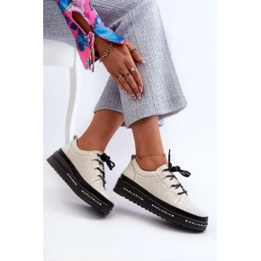 Dámské polobotky LR769A / 198009 Černá s ecru - S.Barski