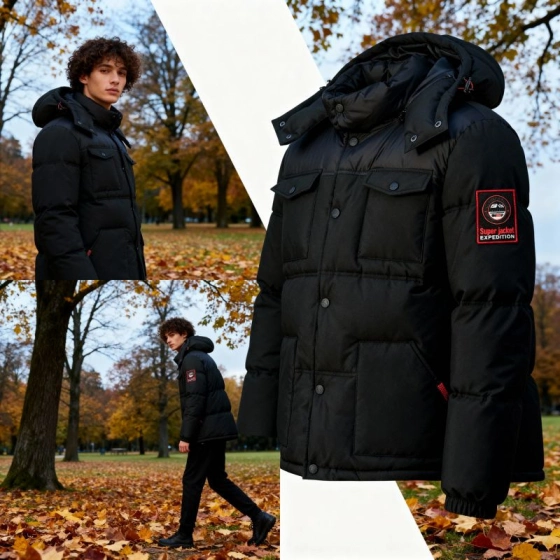 Pánska bunda WY3882H/GN Čierna - Geographical Norway