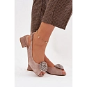 Kožené dámske sandále CR61-3030 béžové - D&A