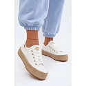 Čipkové tenisky espadrilky LCW-26-31-4326 biele - Lee Cooper