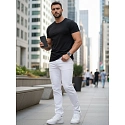Jeansy męskie slim fit białe FashionStreet UX4487