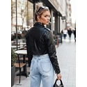 Ramoneska damska skórzana czarna FashionStreet TY5370