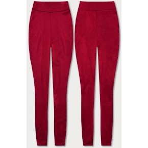 Červené bavlnené dámske legíny (YW1001-5) - FPrice