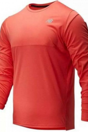 Pánske funkčné tričko s dlhým rukávom MT93182 červeno-oranžová - New Balance