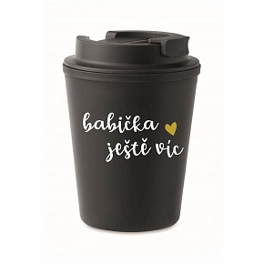 BABIČKA JEŠTĚ VÍC - černý termohrnek 300 ml
