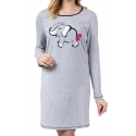 Dámska nočná košieľka 142 Šedá s potlačou - REGINA
