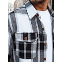 Koszula męska flanelowa w kratę czarno-biała FashionStreet DX2673
