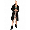 M708 Fleece coat with belt and pockets - black