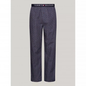 Pánske pyžamové nohavice UM0UM02993 02E tm. modré s potlačou - Tommy Hilfiger