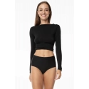 Dámske bezšvová košieľka s dlhým rukávom Simple Longsleeve Čierna - Julimex