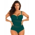 Dámske jednodielne plavky S8030D1-7 tm. zelené - Self