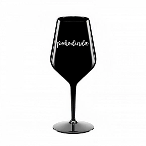 POHODINDA - čierna nerozbitný pohár na víno 470 ml