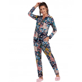 Dámske pyžamo 175/099 tm. modré s motýľmi - Karol