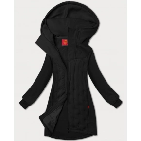 Čierna dlhá dámska mikina s kapucňou LHD (AMG-178) - Goodlooking