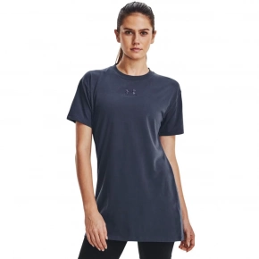 Dámske tričko Printed Extended SS SS23 tm.šedé - Under Armour