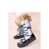 Dámské sněhule AT001 Stříbrná s černou - CHIC shoes