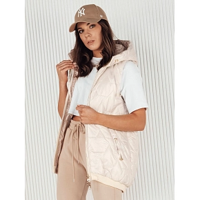 Kamizelka damska pikowana COLINE biała FashionStreet TY4114