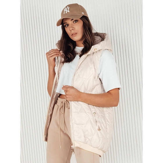 Kamizelka damska pikowana COLINE biała FashionStreet TY4114