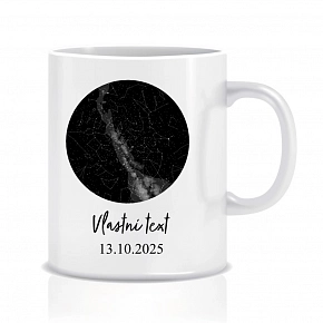 Personalizovaný klasický bílý hrníček 300 ml s hvězdnou mapou Personalizovaný klasický bílý hrníček 300 ml s hvězdnou mapou