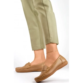 Dámske topánky Mokasíny B-3215 Tmavo béžová - Gelteo