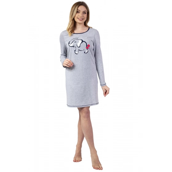 Dámska nočná košieľka 142 Šedá s potlačou - REGINA
