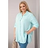 Bavlnená mušelínová košeľa Plus Size 65622 mätová - Kesi