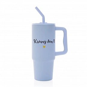 KRÁSNÝ DEN - světle modrý cestovní termohrnek 900 ml  