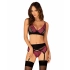 Krásny set Rosenty set with garter belt - Obsessive