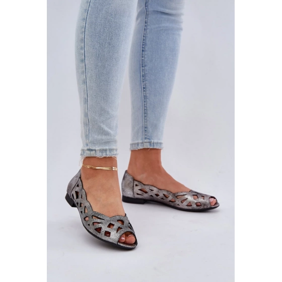 Dámské balerinky ASA136-8 stříbrné - Jezzi 